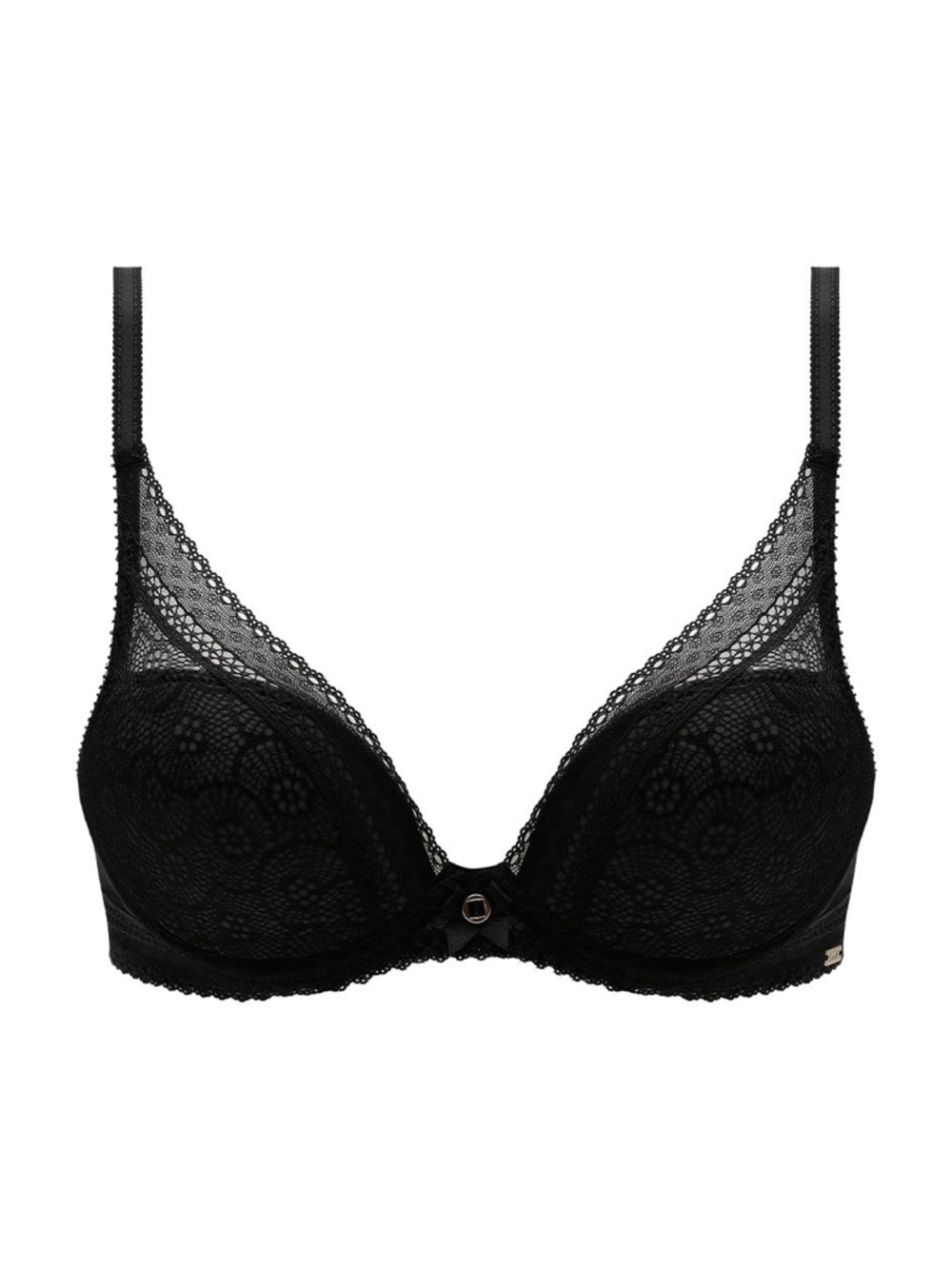 CHANTELLE Festivite Lace Plunge Contour Bra Black Size 32G 32DDDD Style C36820